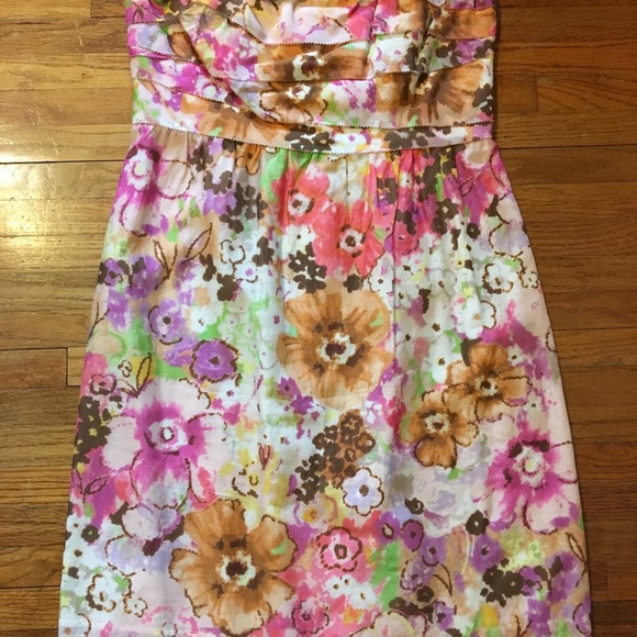J Crew Strapless Floral Dress- Size 6 - Picture 6 of 7